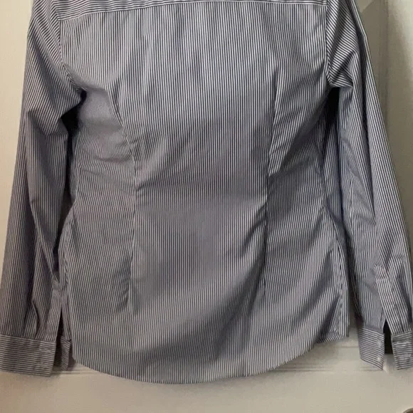 Banana Republic Navy and White Striped Shirt Tailored Fit - Picture 6 of 9